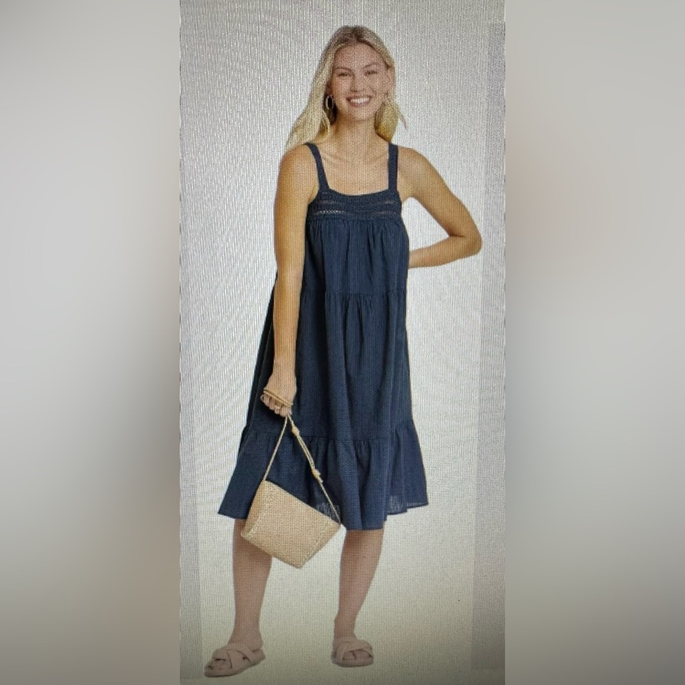Target, Universal thread, gauze, crochet, navy dress, NWT, size 1X